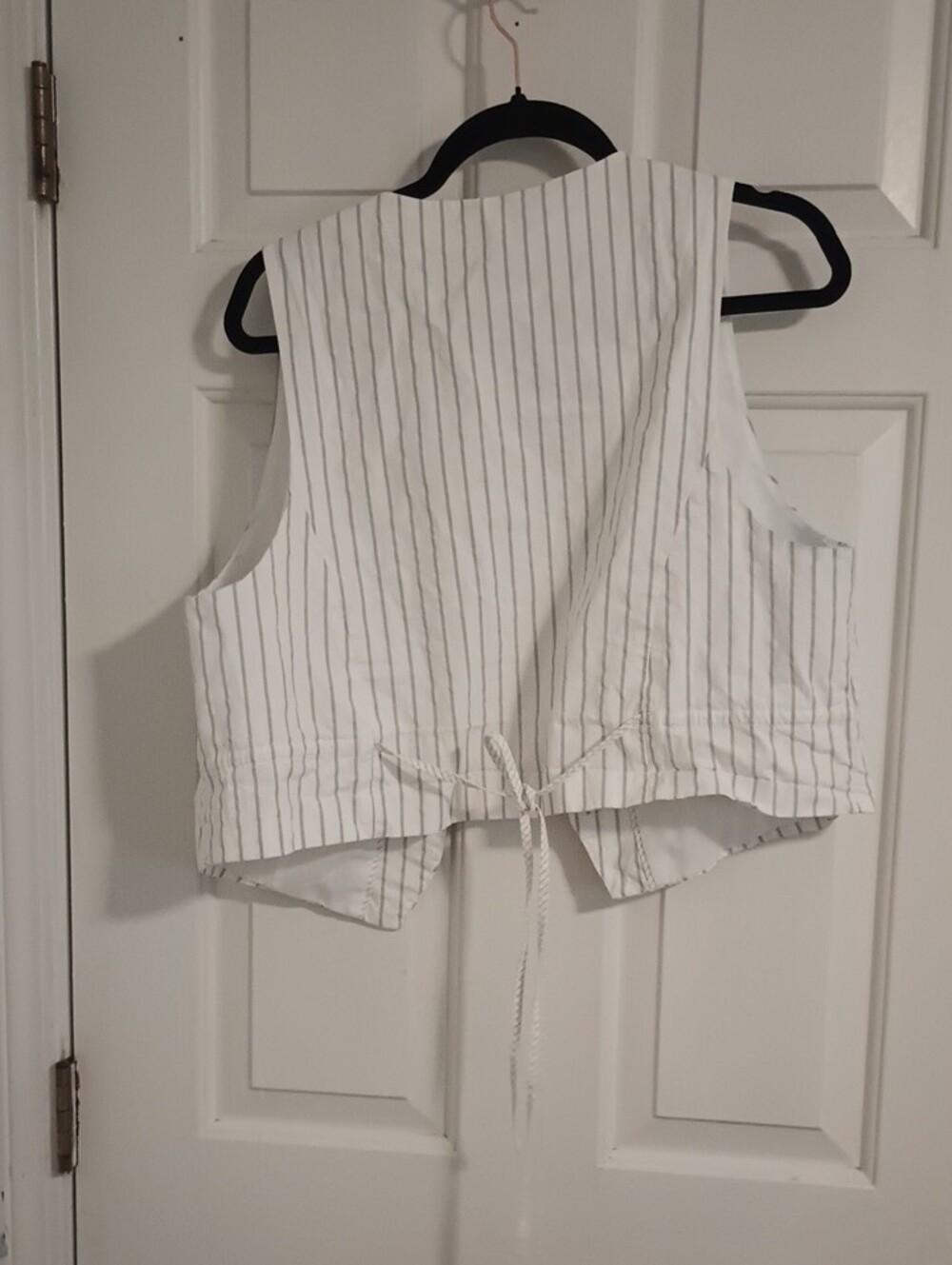 Zara White Pinstripe Tie-back Vest - Picture 7 of 10